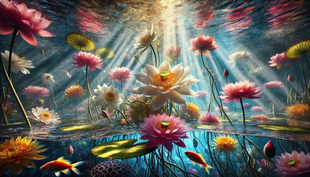 Beleza Submersa: O Encanto das Flores Aquáticas